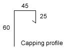 Concealed gutter capping profile Concealed gutter capping profile